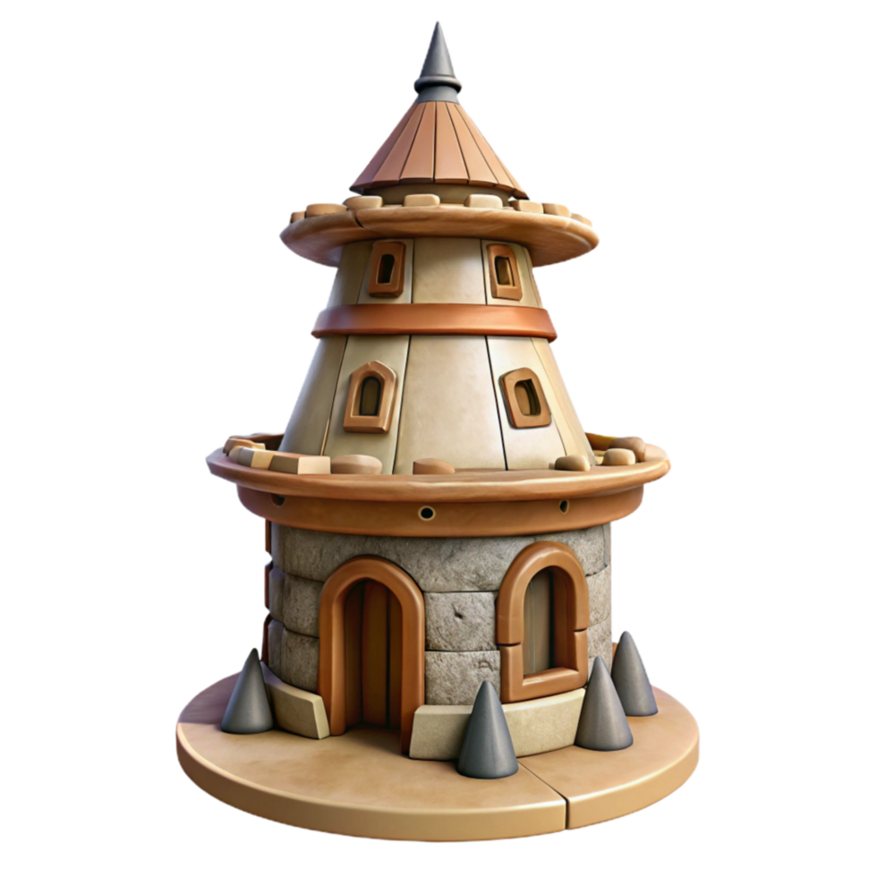 magnificent creative Wind Carved Aerthys Tower Isolated Element Front View authentic png