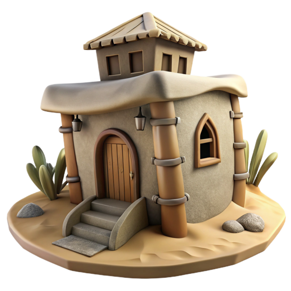 serene rustic Wind Formed Desert Dwelling Isolated png
