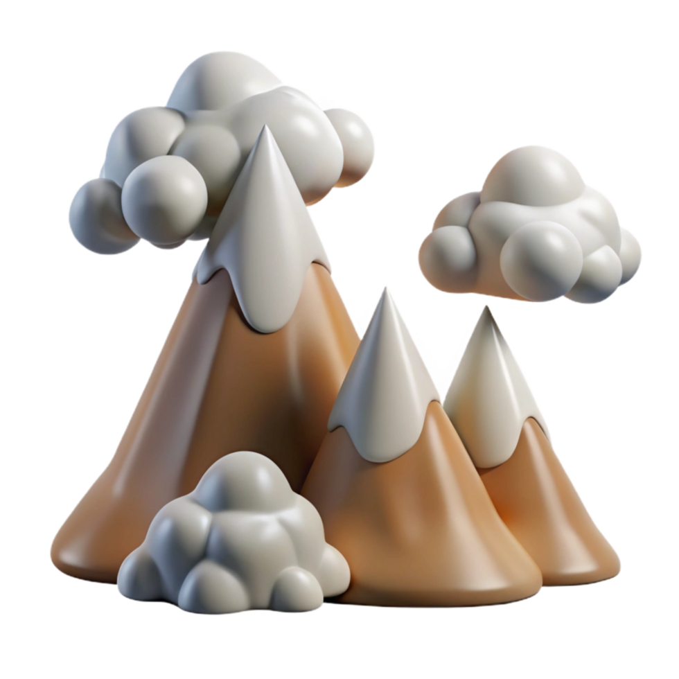 impressive rustic Windswept Aeropex Ascenders Peaks with Clouds Isolated original png