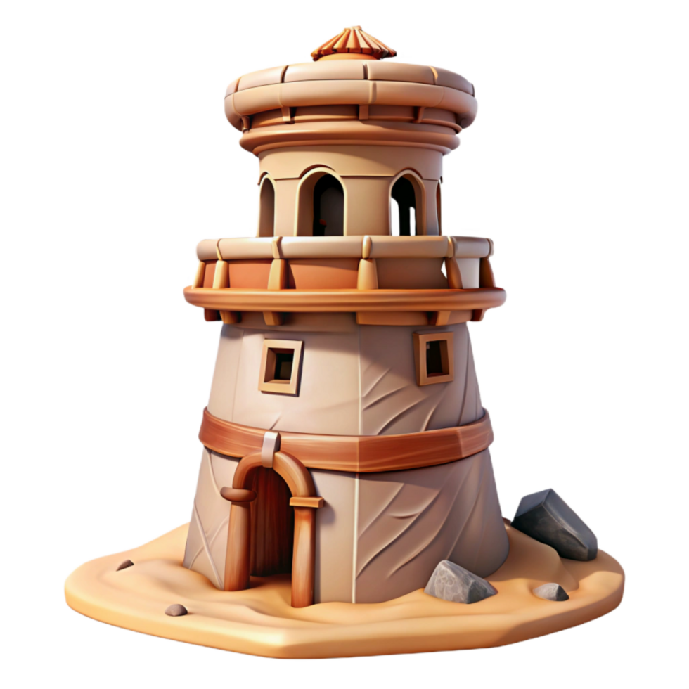 stunning minimalist Windswept Desert Tower Isolated Transparent Background detailed png