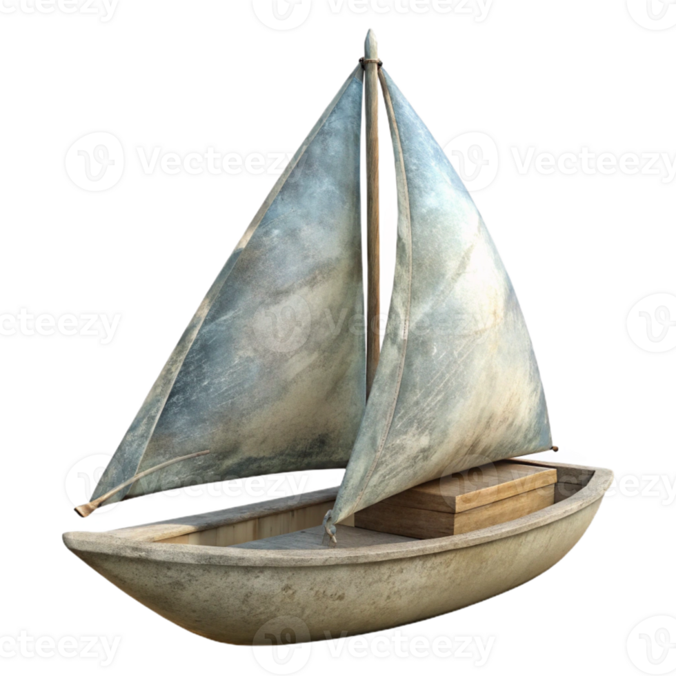 dramatic contemporary Windswept Sailboat Cutout with Transparent Background and Soft Lighting detailed png