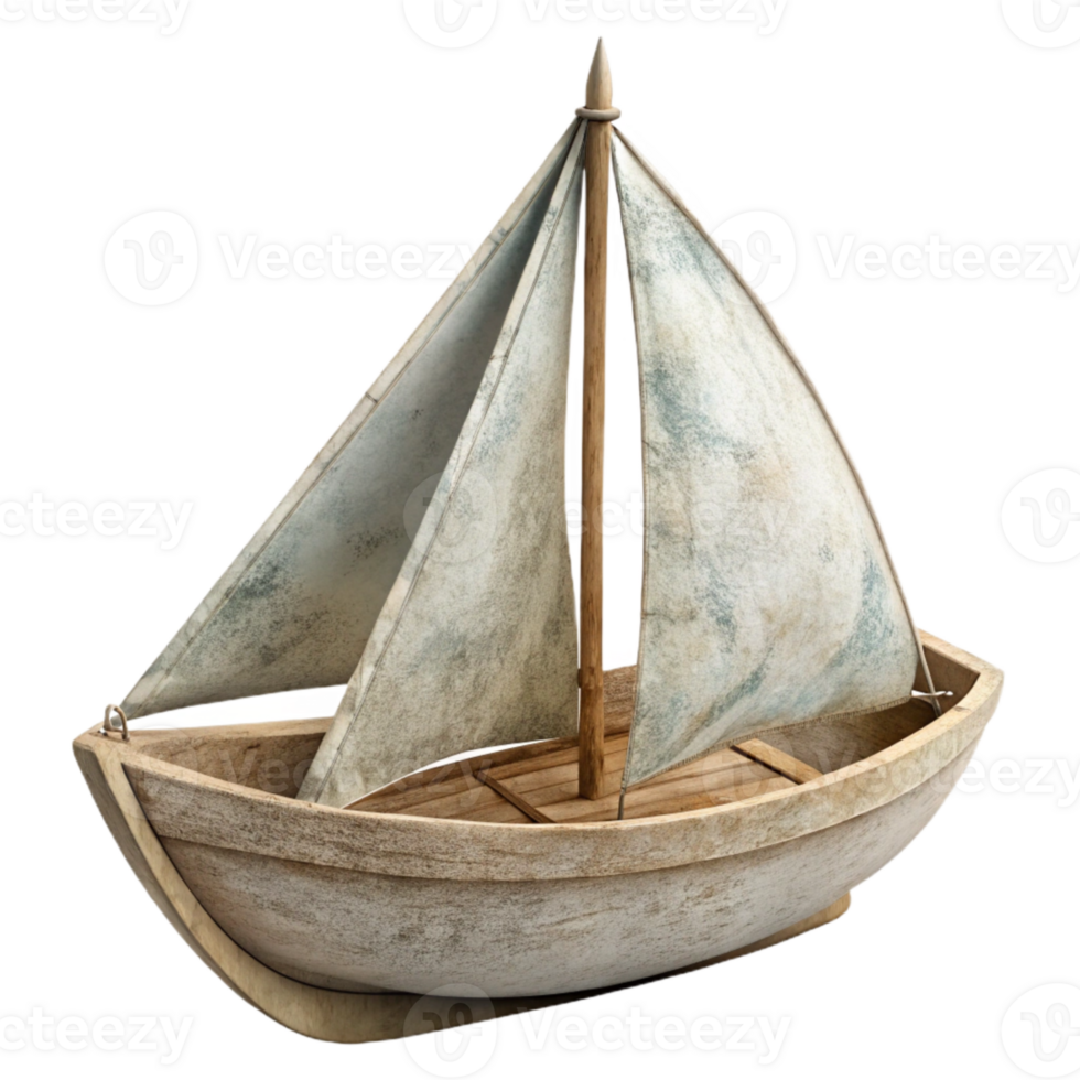 vibrant classic Windswept Sailboat Cutout with Transparent Background and Soft Lighting high quality png