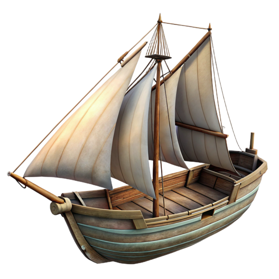elegant modern Windswept Schooner Isolated with Dramatic Lighting png