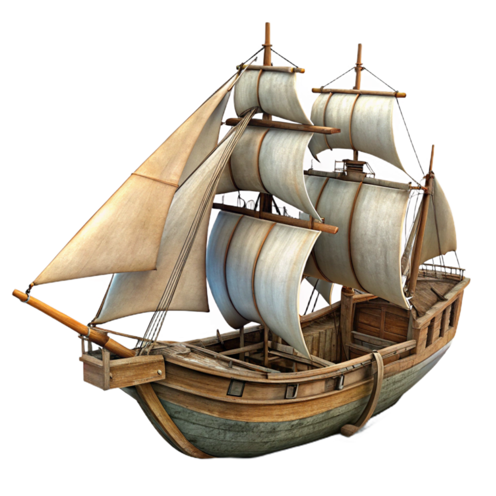 stunning rustic Windswept Schooner Isolated with Dramatic Lighting professional png