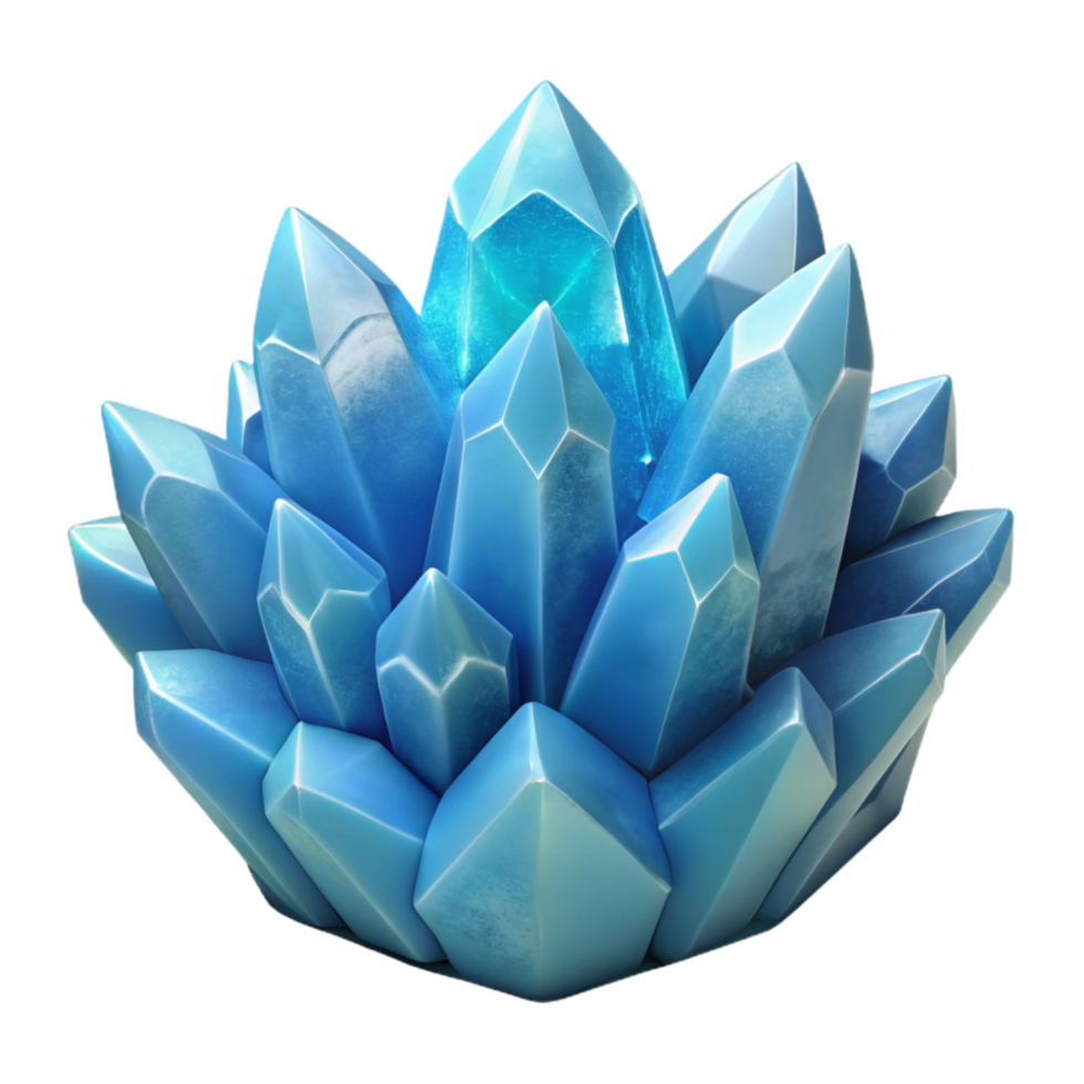 beautiful minimalist Winter Crystal Formation Isolated Element Glowing Effect professional png