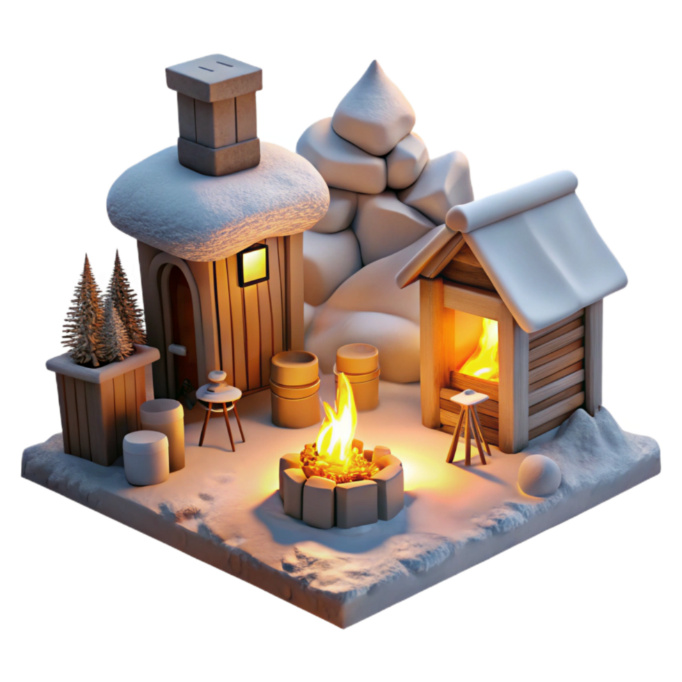 magnificent minimalist Winter Embers and Shadows Cutout Warm Lighting original png