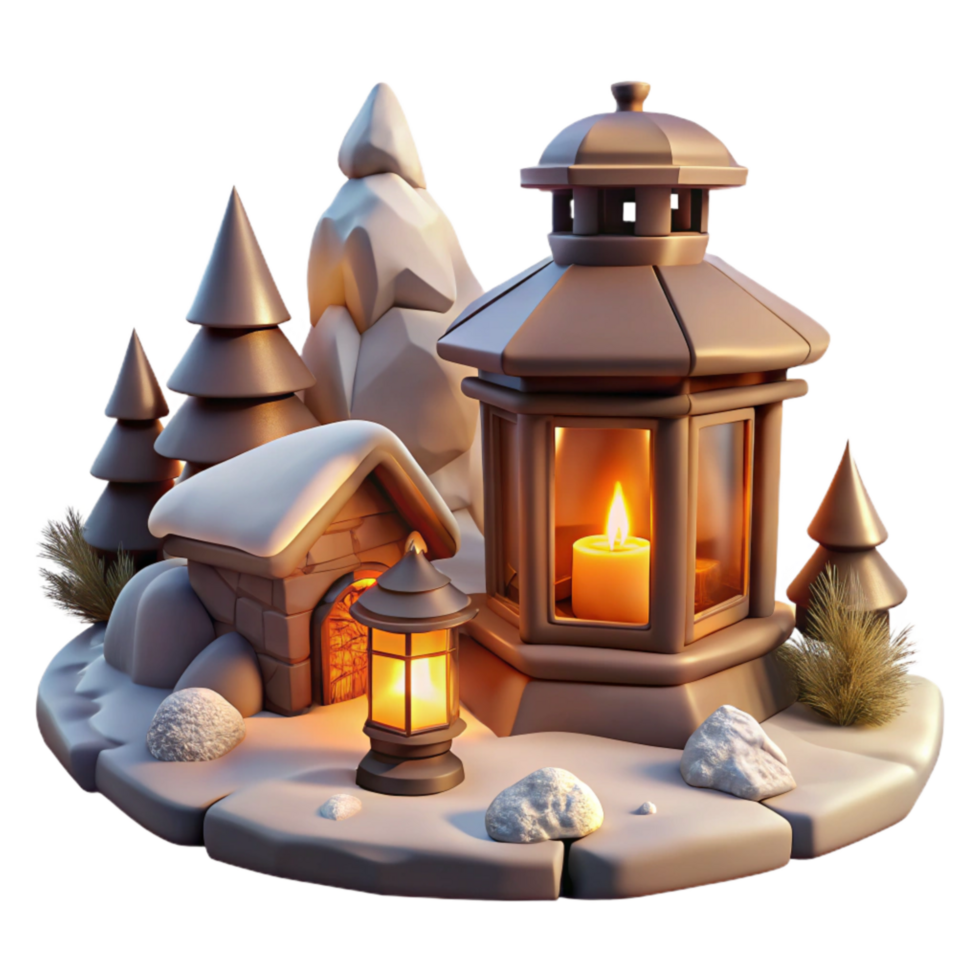 stunning artistic Winter Embers and Shadows Cutout Warm Lighting detailed png