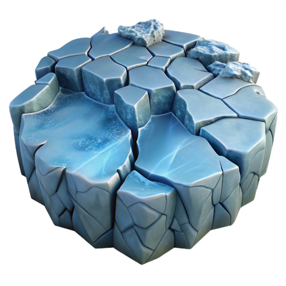 beautiful rustic Winter Lake Ice Crack Texture Isolated with Frosted Edges authentic png