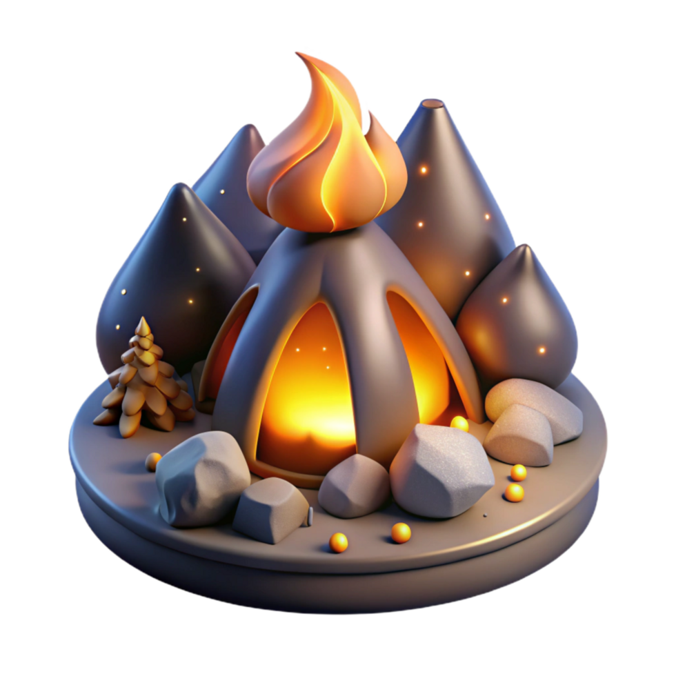 vibrant abstract Winter Night Embers Cutout Warm Glow authentic png
