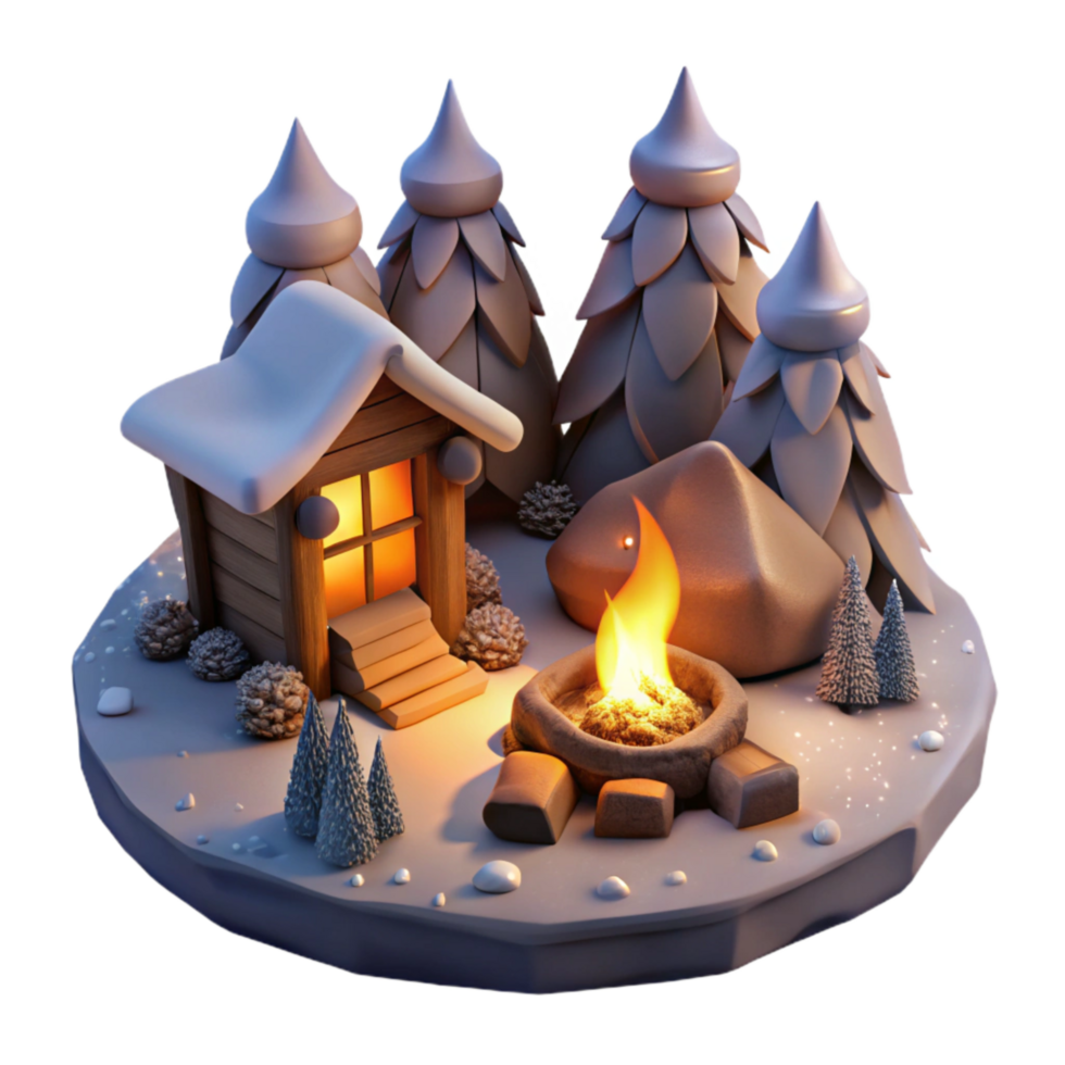 vibrant abstract Winter Night Embers Isolated Warm Light detailed png