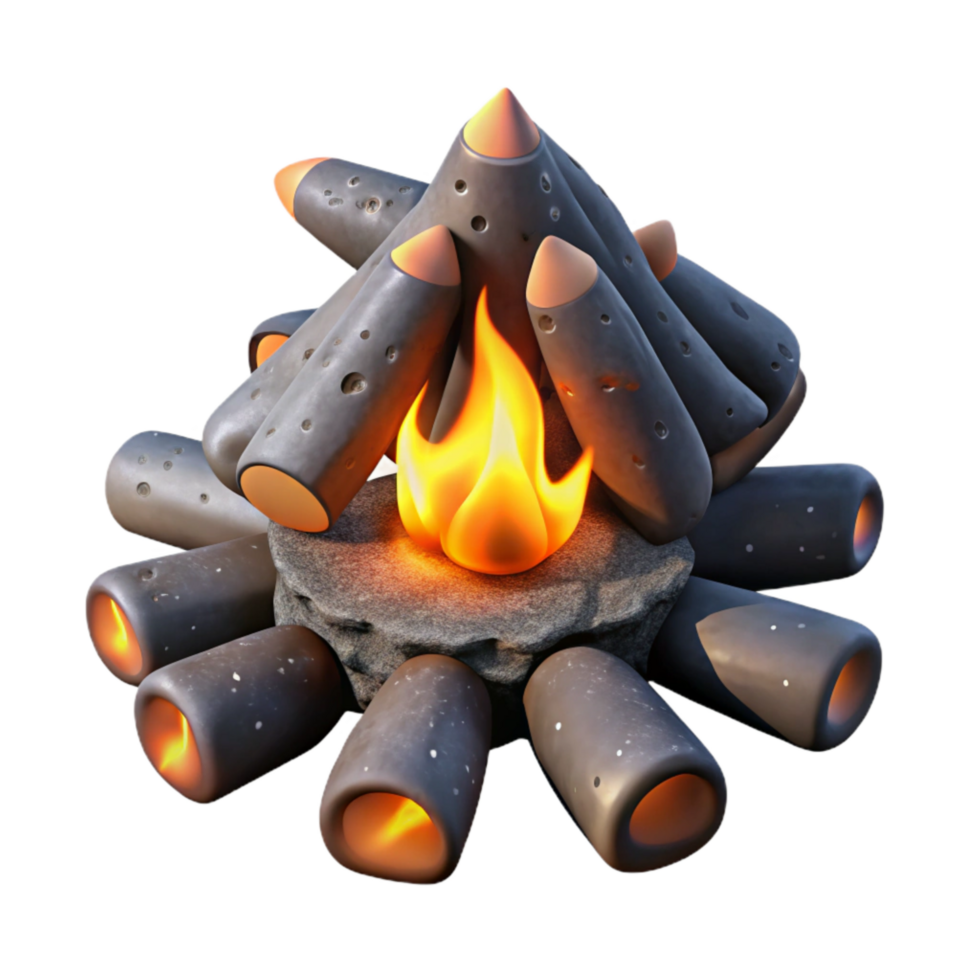 dramatic rustic Winter Night Embers Cutout Warm Glow professional png