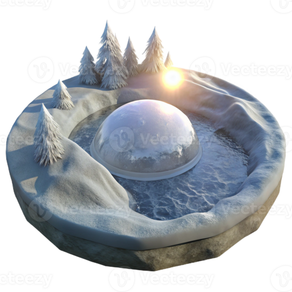 impressive vintage Winter Sunlight on Frozen Lake Ice Isolated high quality png