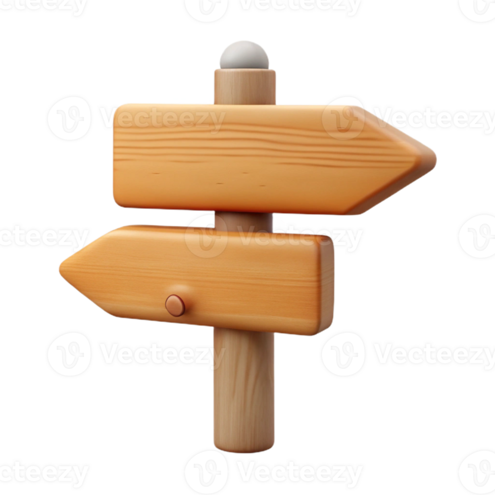 magnificent rustic Wooden Signpost Isolated Element with Blank Space original png