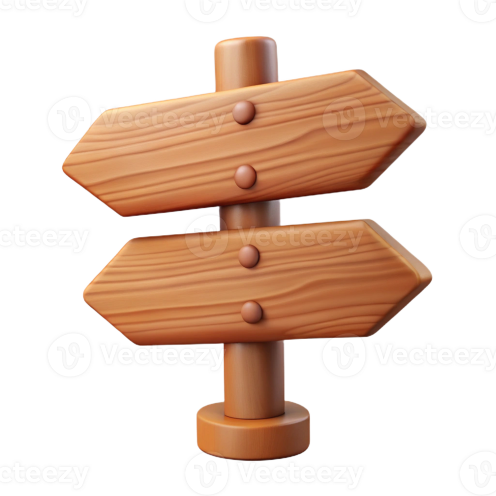 wonderful artistic Wooden Signpost Isolated Element with Blank Space premium png