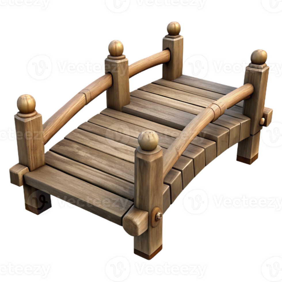 dramatic classic Wooden Bridge Cutout with Rustic Wood Grain high quality png