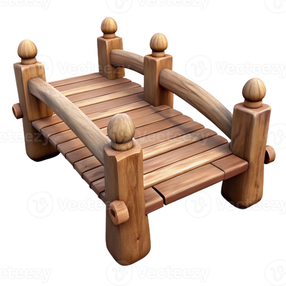 extraordinary vintage Wooden Bridge Cutout with Rustic Wood Grain professional png