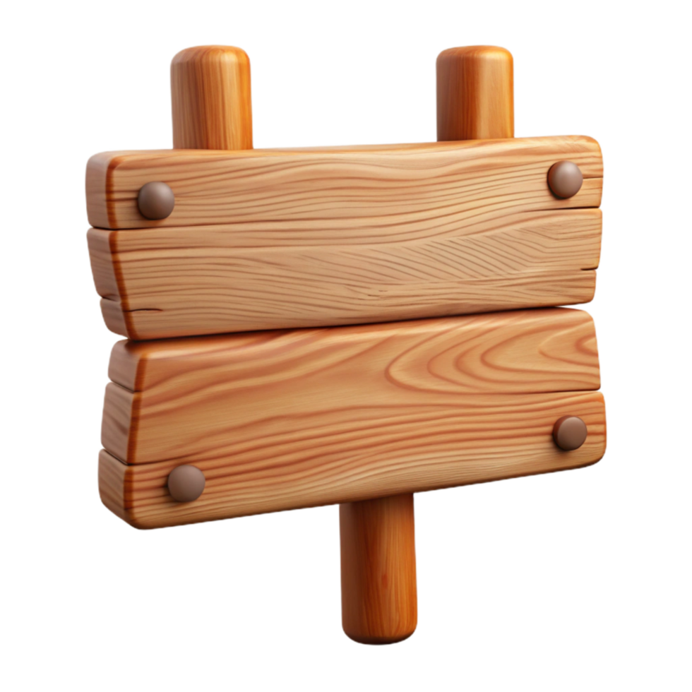 impressive abstract Wooden Sign with Blank Space Isolated Element detailed png