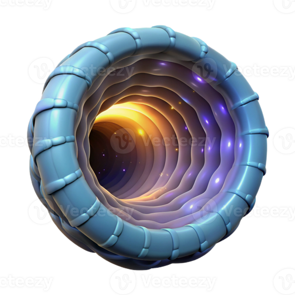 beautiful contemporary Wormhole Tunnel Spacetime Distortion Isolated professional png