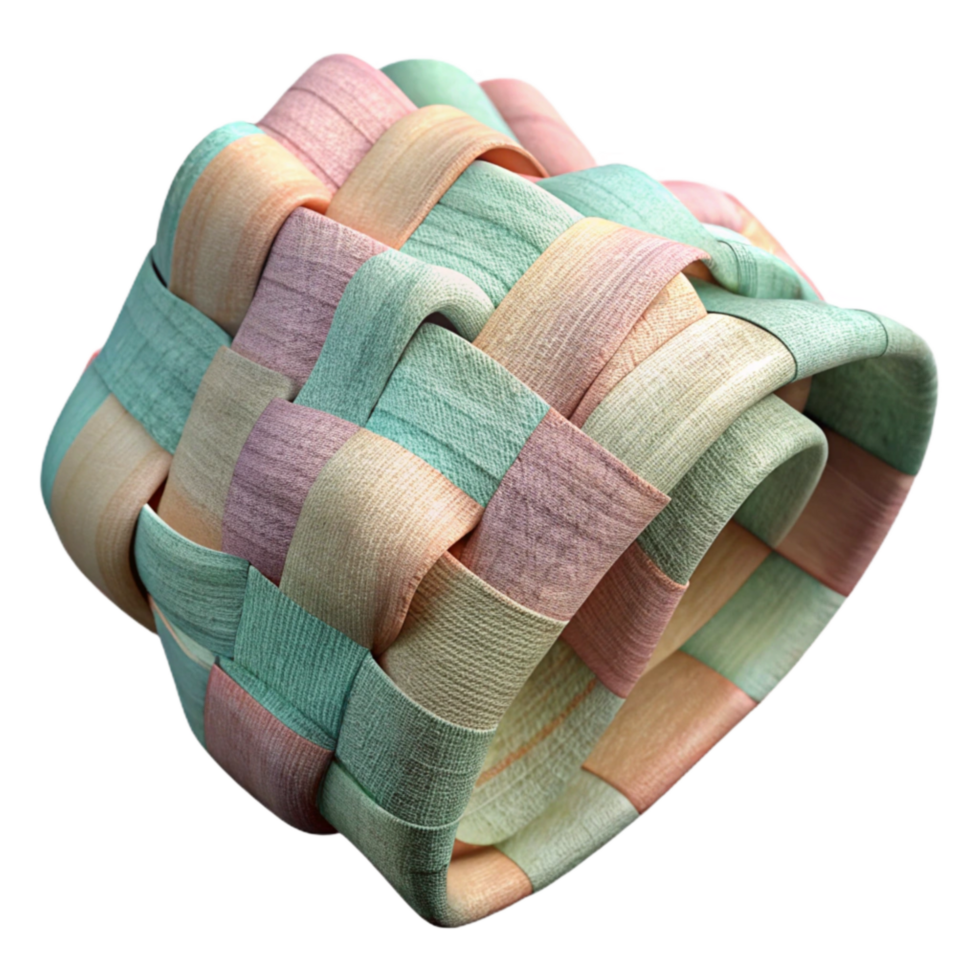 magnificent artistic Woven Fabric Scrap Transparent Background Pastel Colors authentic png