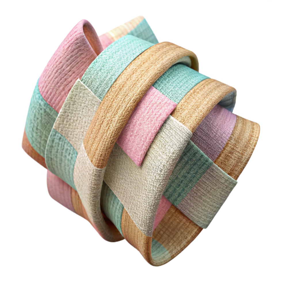 impressive minimalist Woven Fabric Scrap Transparent Background Pastel Colors high resolution png