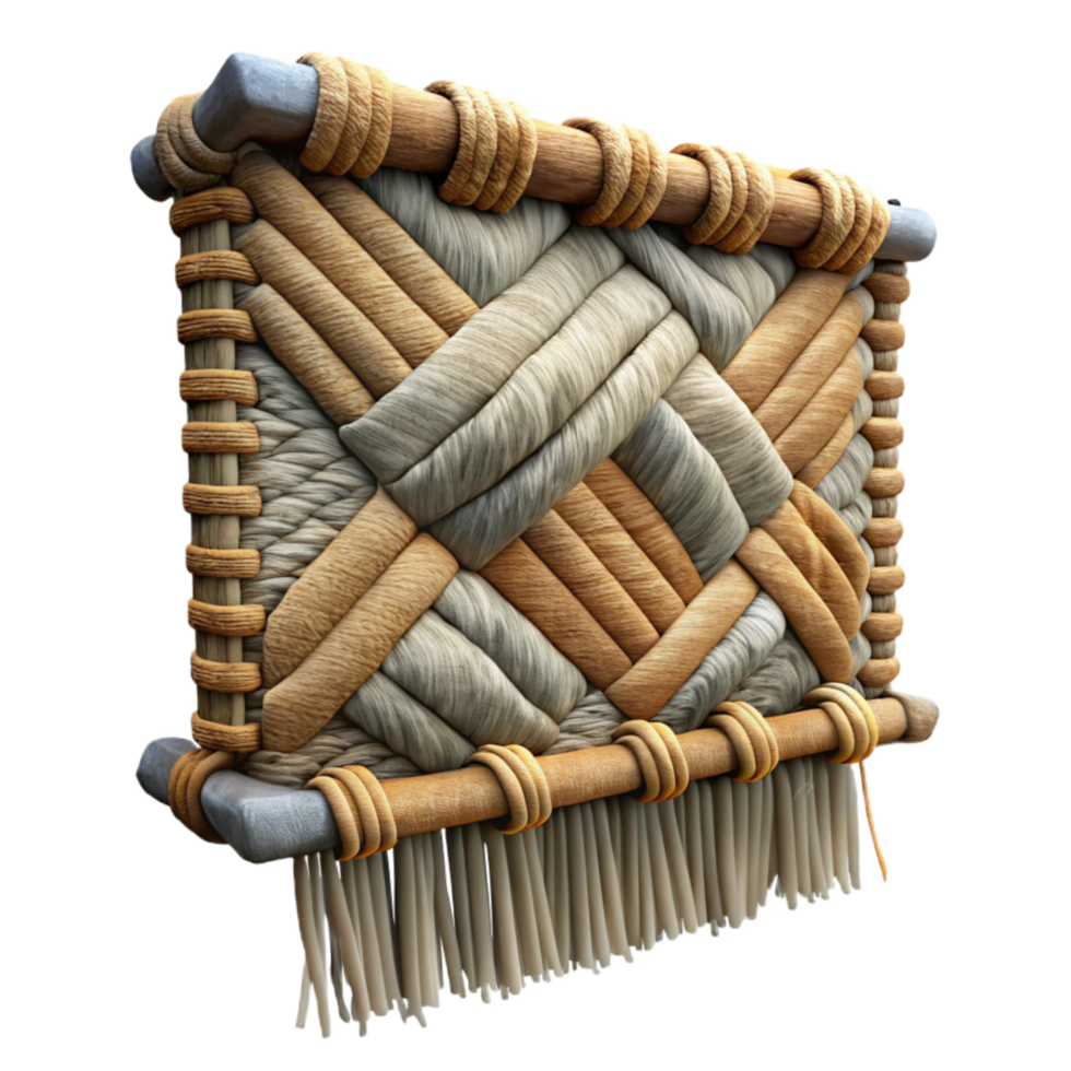 elegant vintage Woven Tapestry Cutout with Frayed Edges genuine png