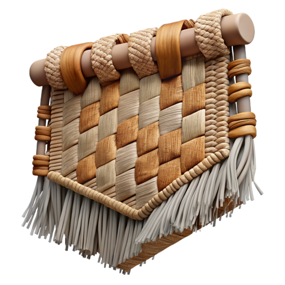 wonderful modern Woven Tapestry Cutout with Frayed Edges authentic png