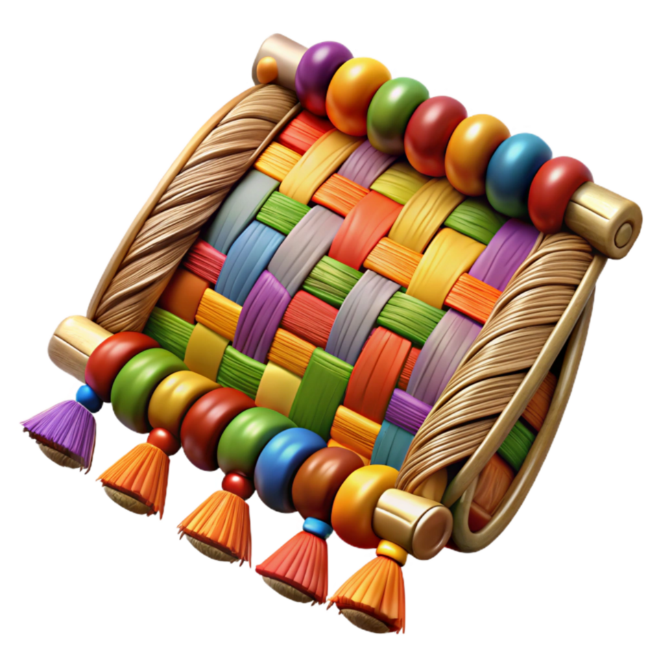 wonderful artistic Woven Tapestry Cutout with Frayed Edges png