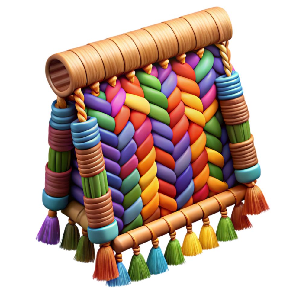 stunning classic Woven Tapestry Cutout with Frayed Edges premium png
