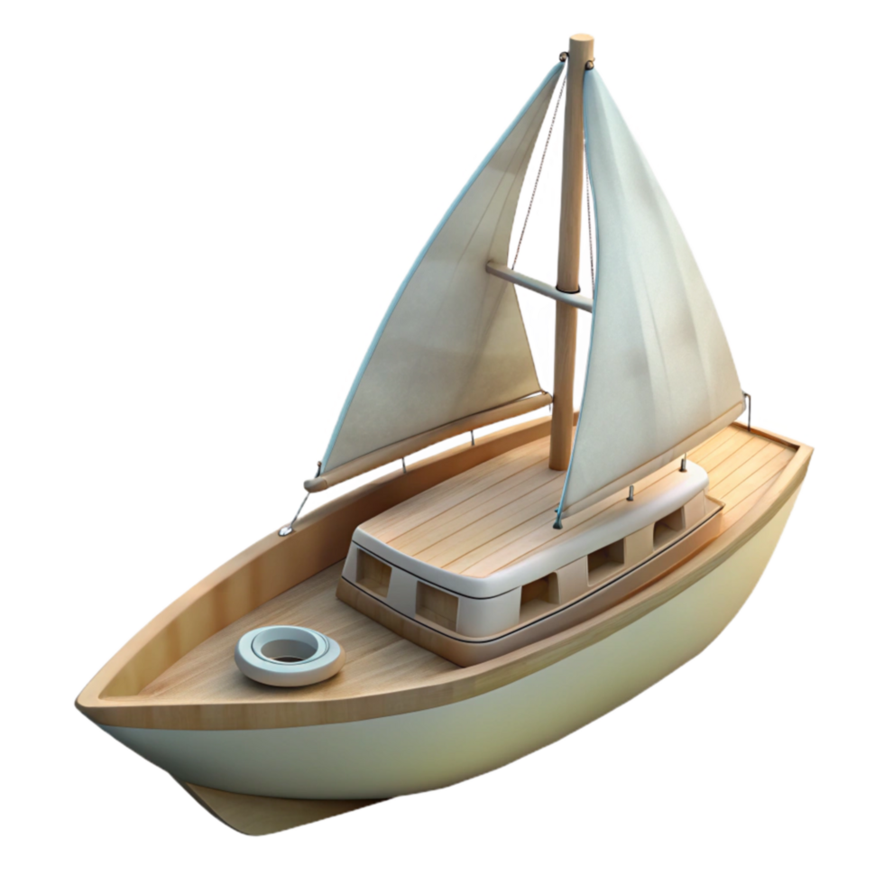 beautiful artistic Yacht Cutout on Transparent Background with Gentle Lighting detailed png