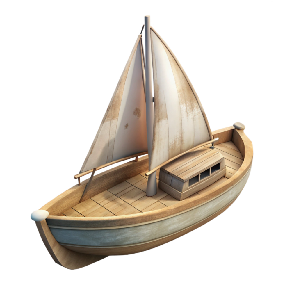 extraordinary abstract Yacht Cutout on Transparent Background with Gentle Lighting detailed png