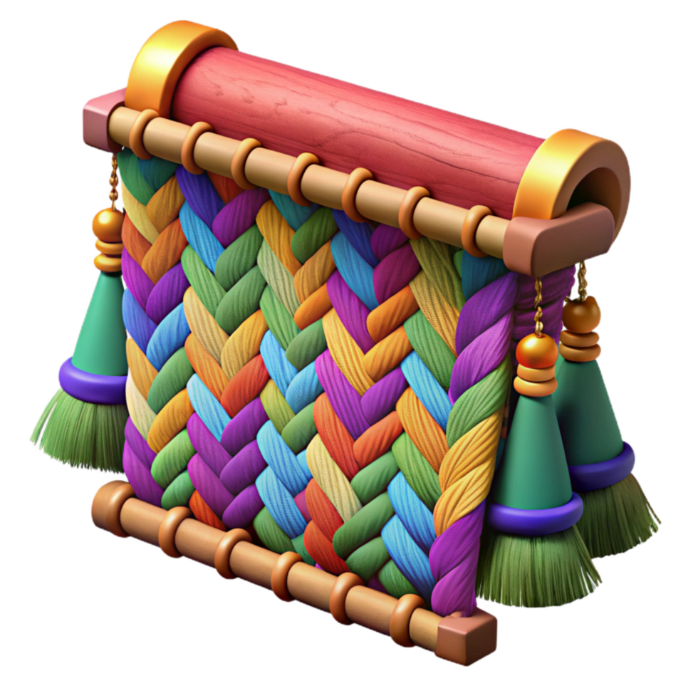 magnificent abstract Woven Tapestry Cutout with Frayed Edges professional png