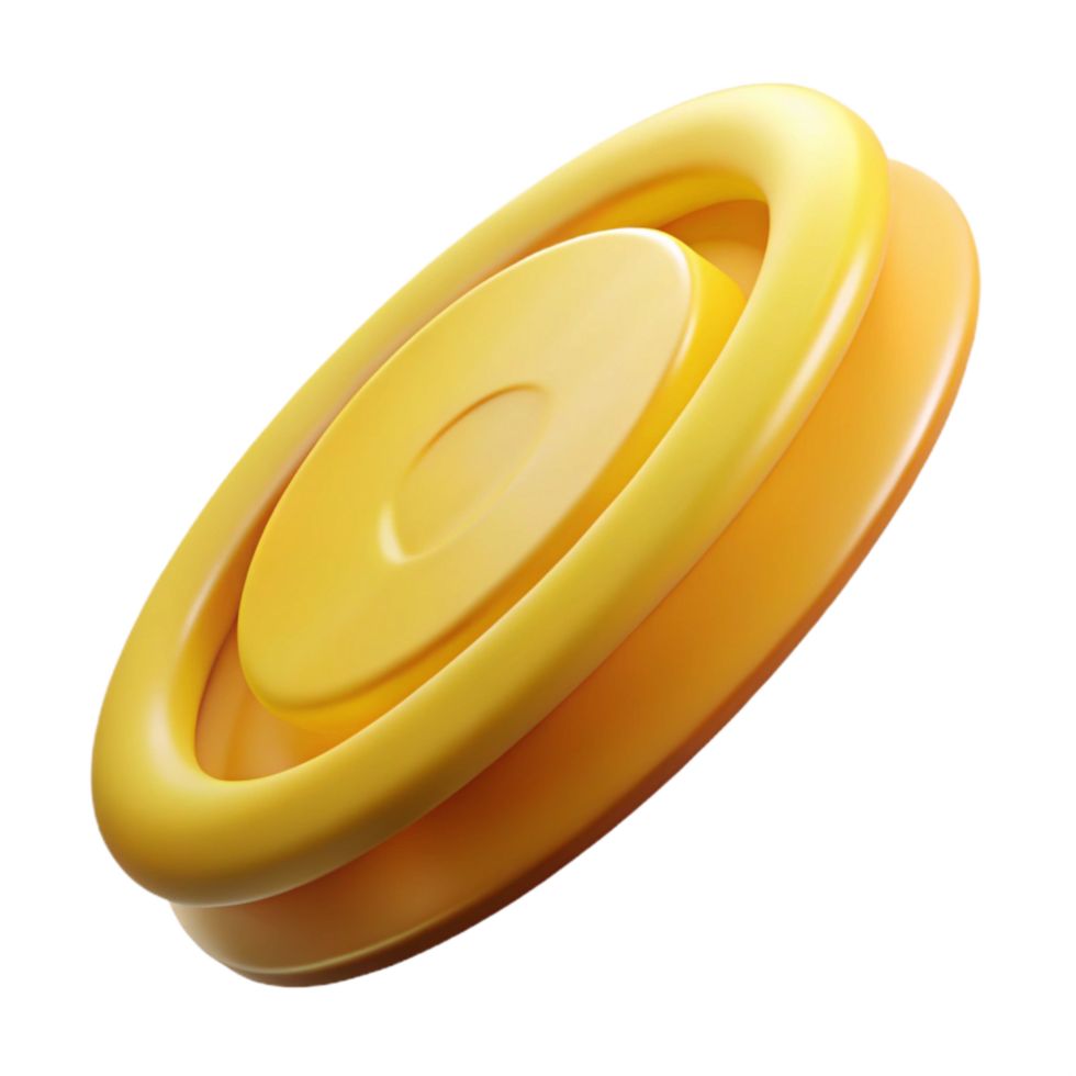 vibrant modern Yellow Disc Rotating on a Tilted Axis Transparent genuine png