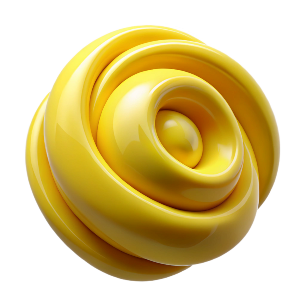 extraordinary minimalist Yellow Flux Swirls Isolated with Transparent Background authentic png