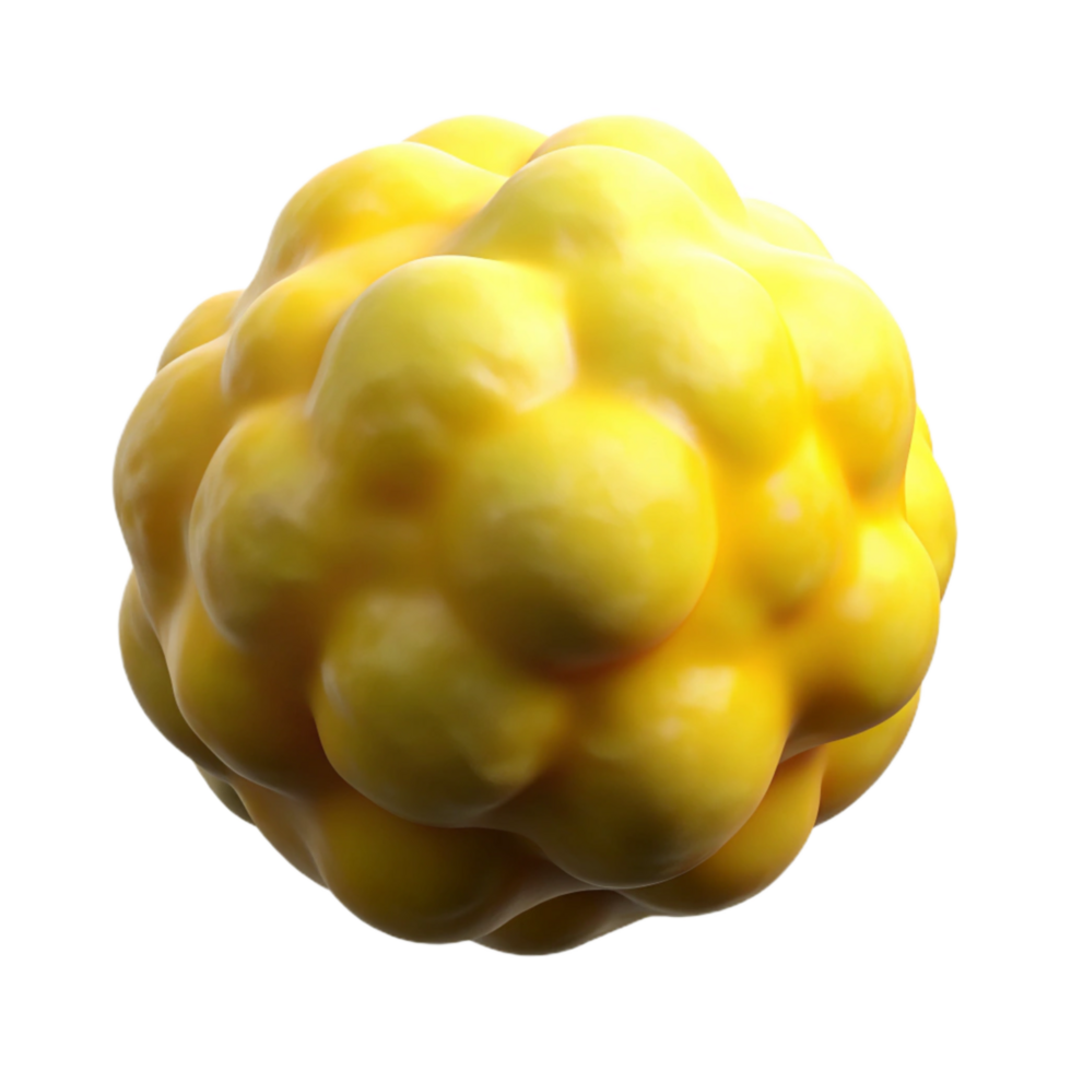 vibrant minimalist Yellow Smoke Ball Isolated Element with Round Shape high resolution png