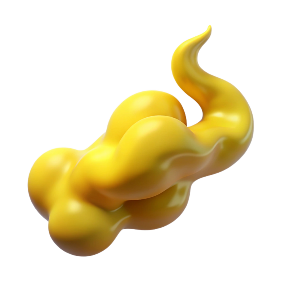 stunning traditional Yellow Smoke Wisp Isolated Element on Transparent Background original png