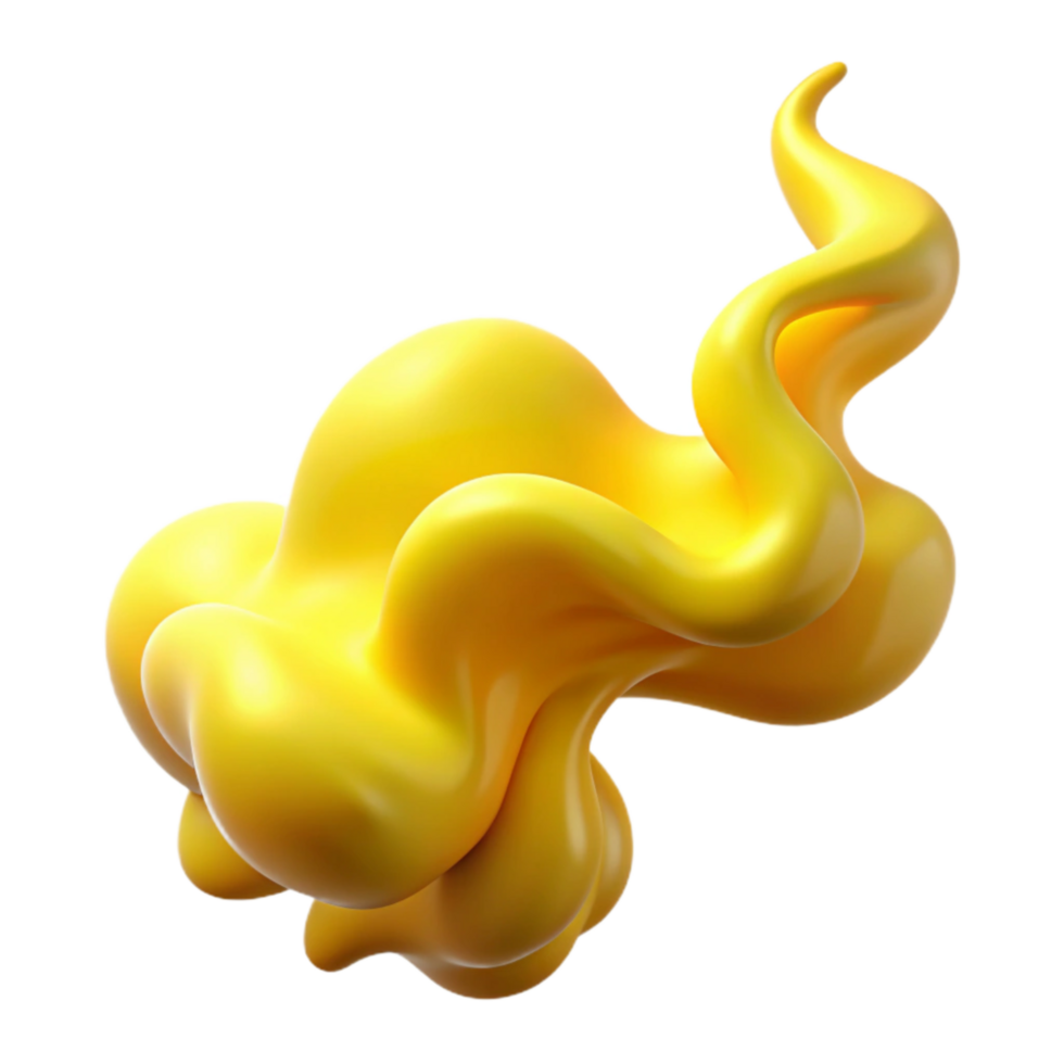 magnificent abstract Yellow Smoke Stream Isolated Element with Fluid Motion genuine png