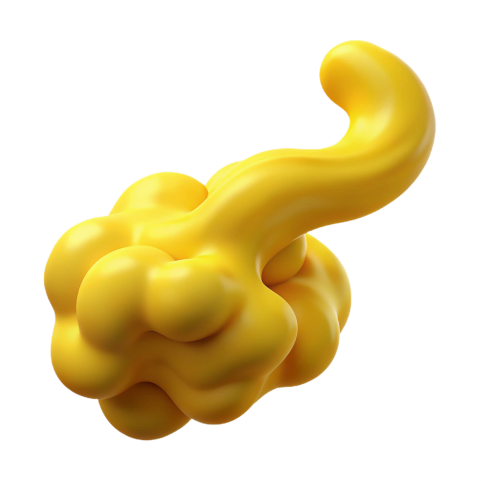 beautiful artistic Yellow Smoke Stream Isolated Element with Fluid Motion exclusive png