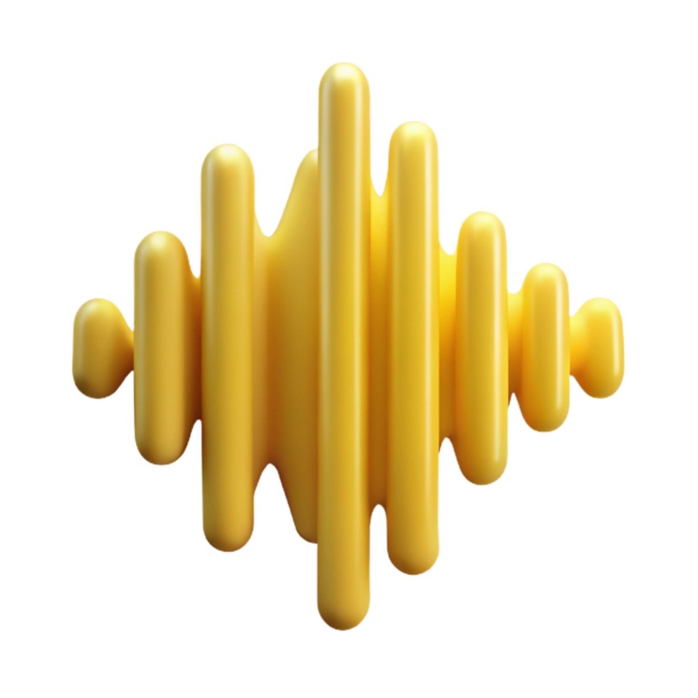 extraordinary abstract Yellow Soundwave Gradient Cutout with Shadow authentic png