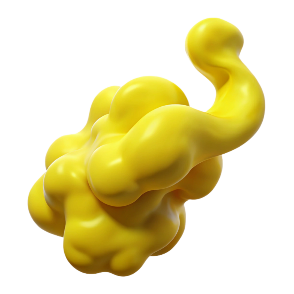 magnificent vintage Yellow Smoke Stream Isolated Element with Fluid Motion authentic png