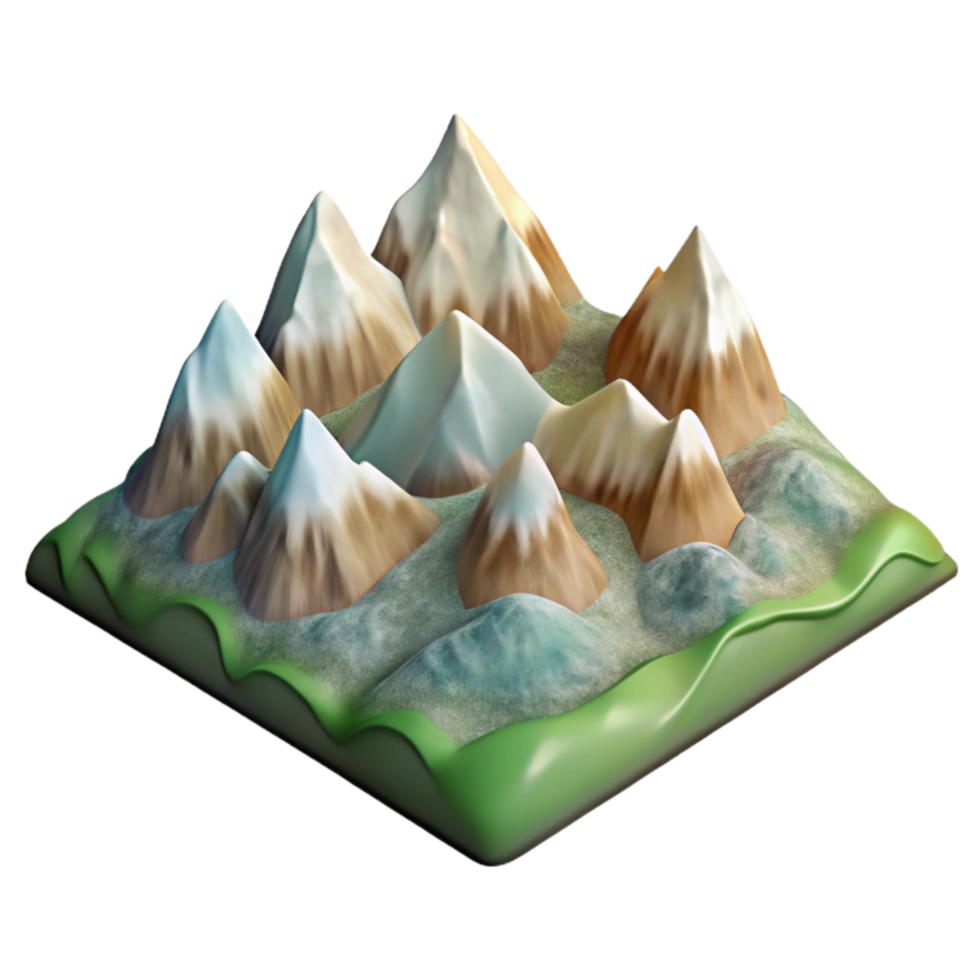 extraordinary contemporary Zephyr Zone Mountain Range Cutout on Transparent Background high resolution png