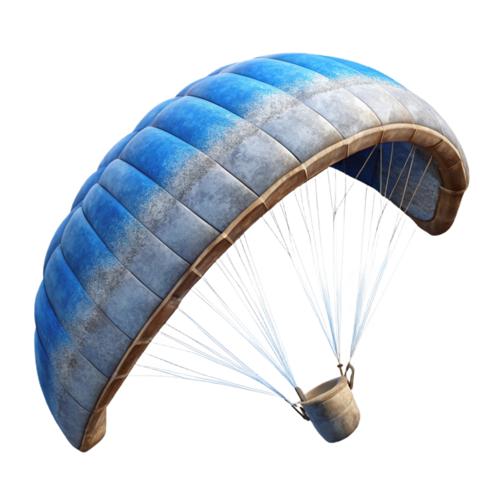 dramatic vintage Zephyr Zone Paraglider Cutout Silhouette Against Blue Sky premium png