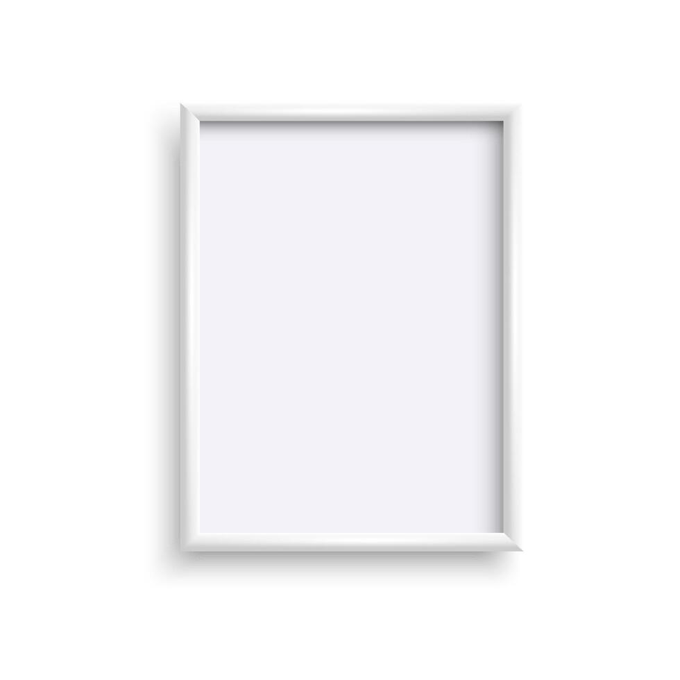 White blank vertical frame with white paper vector