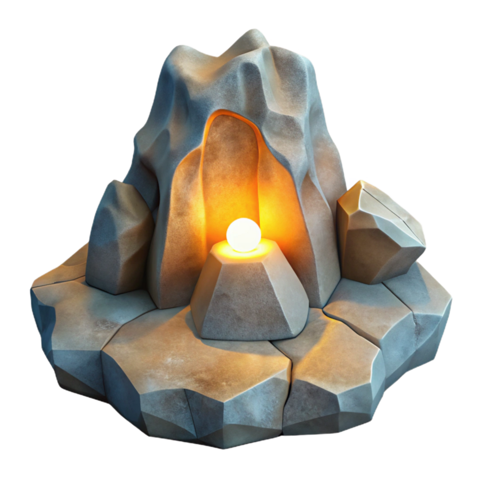 serene abstract Zephyr Zone Rock Formation Cutout with Realistic Shadows high resolution png