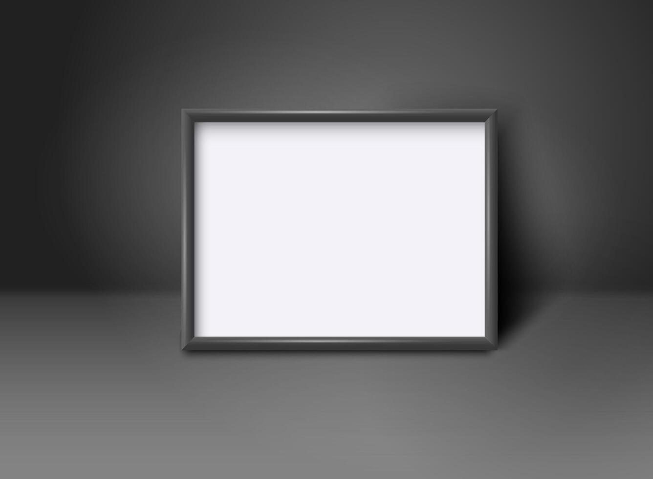 Blank rectangular frame in black interior vector