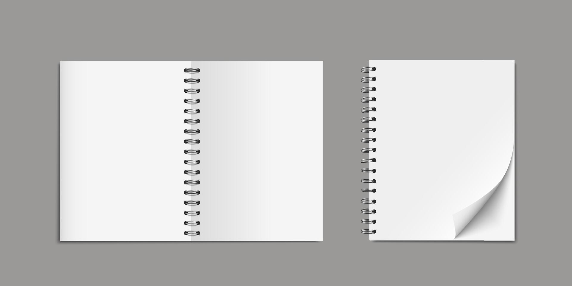 Realistic notebook mockup, with place for your design vector