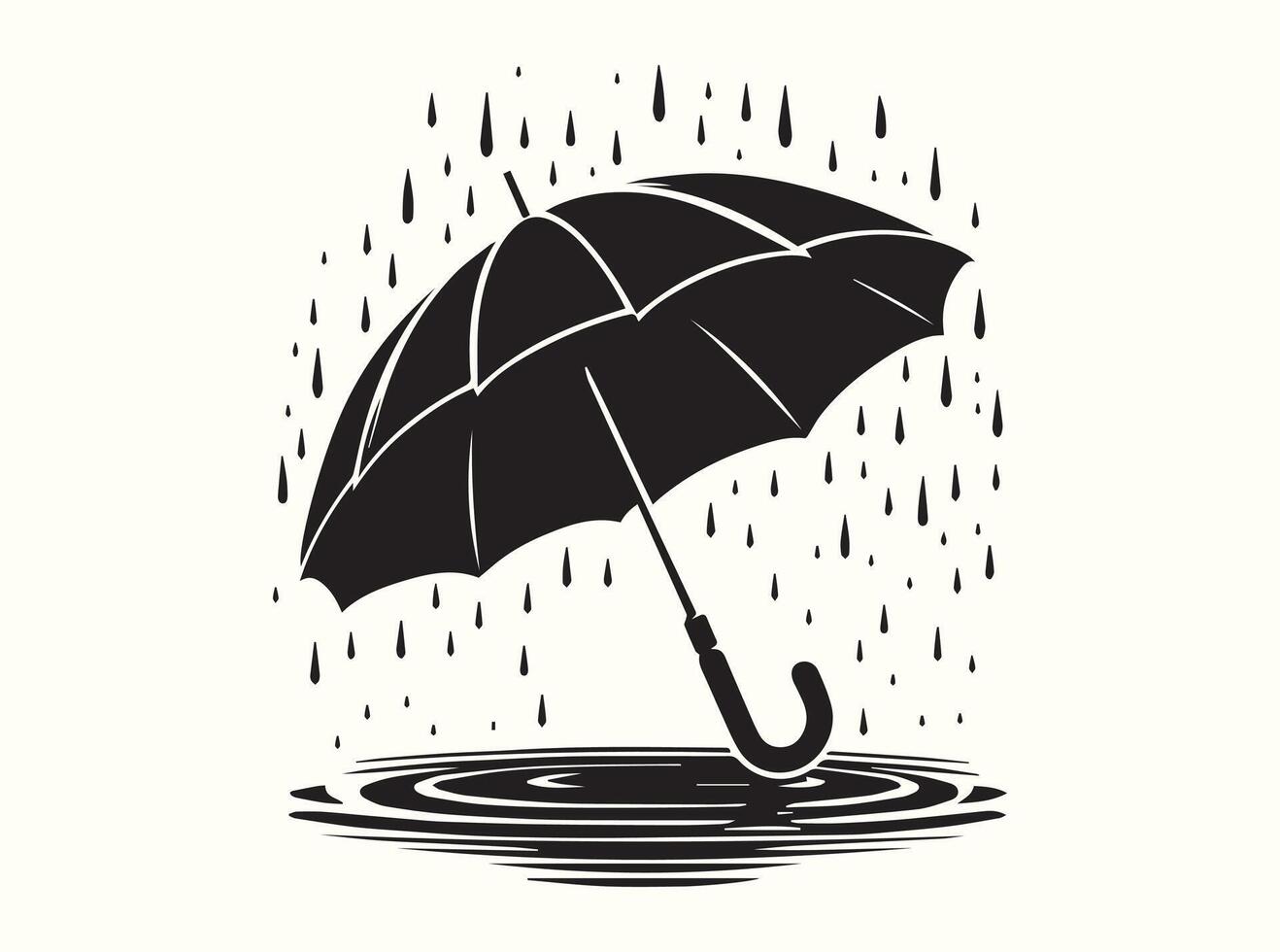 Black Umbrella Shape for Graphic Design vector