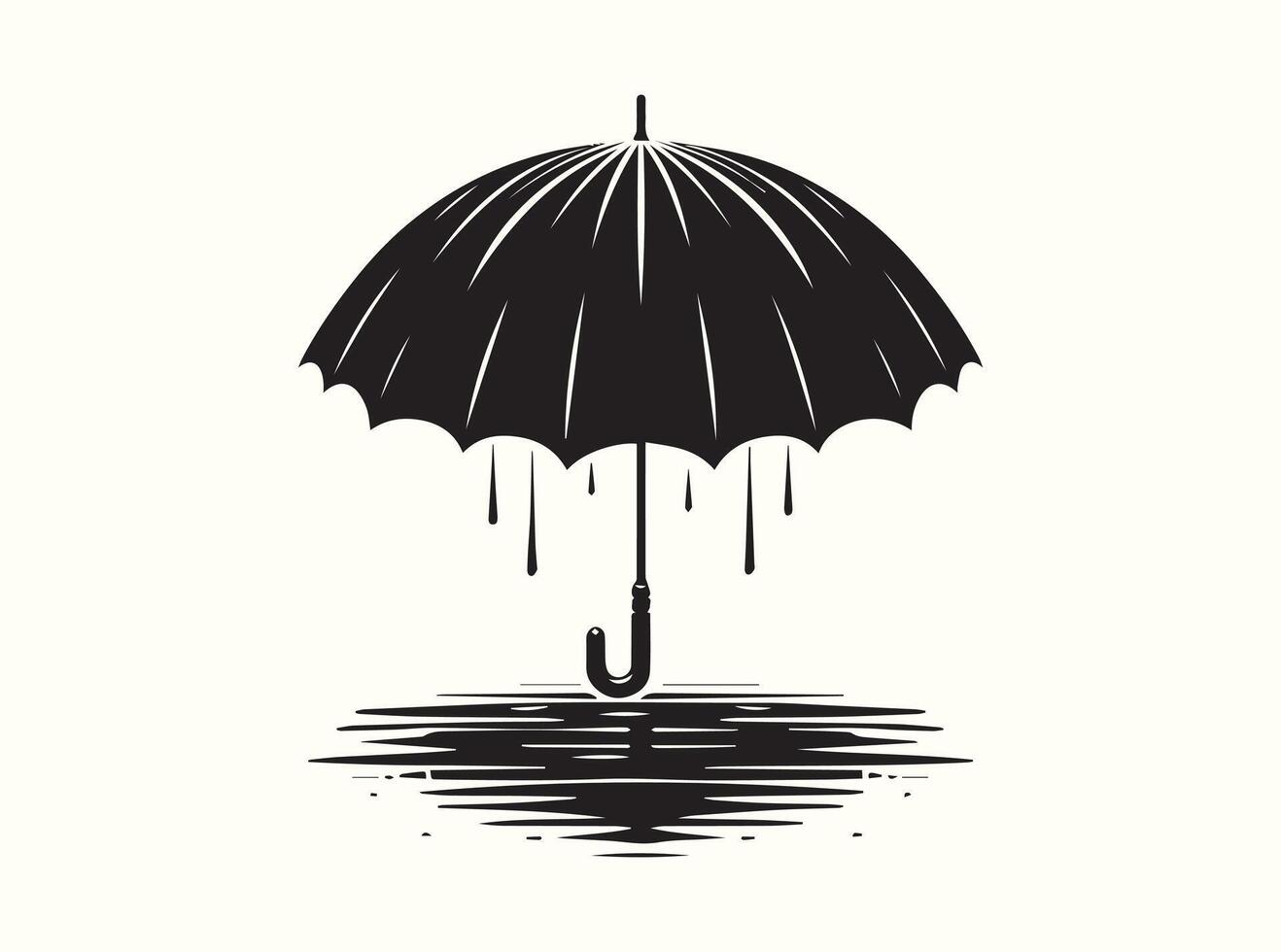 Isolated Umbrella Silhouette Graphic vector