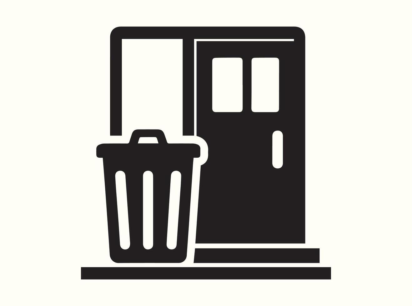 Classic Garbage Bin Silhouette vector