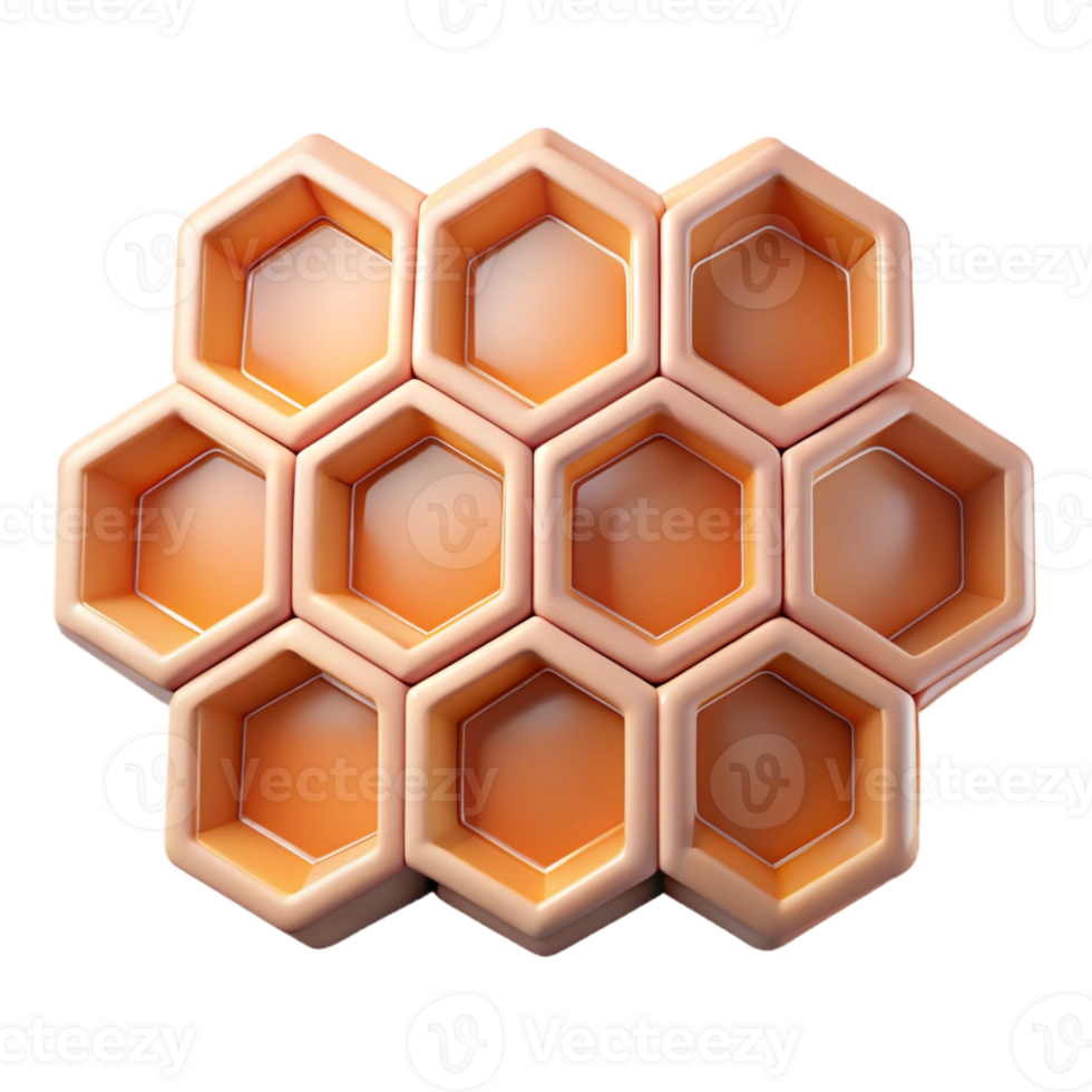 mesmerizing bold mid-century An abstract, geometric pattern resembling a honeycomb with Transparent Background fine detail png