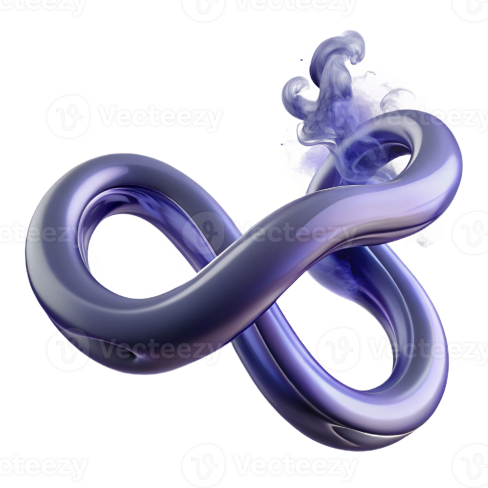 sumptuous energetic organic A stylized infinity symbol made of flowing smoke with Transparent Background professional png